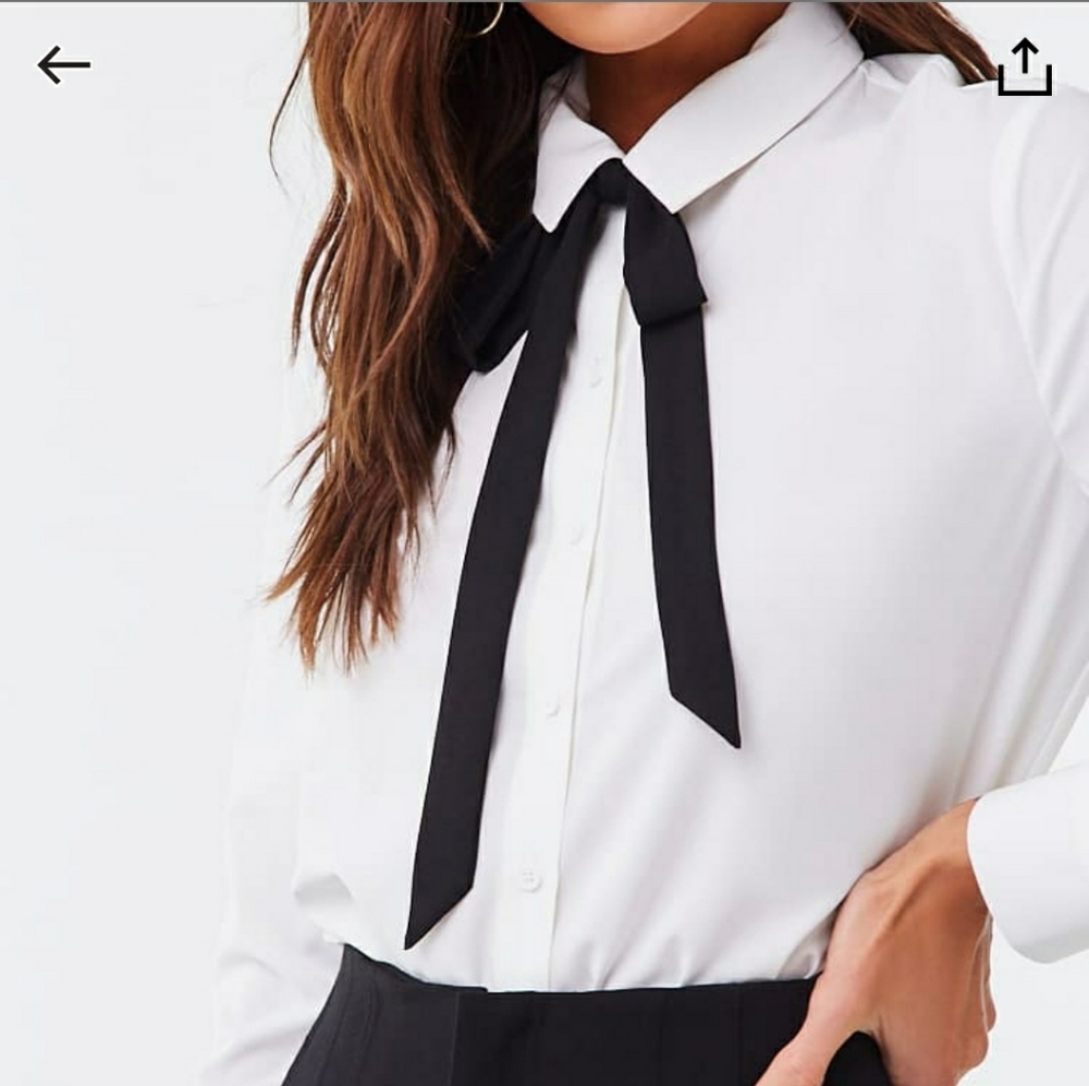 Self tie pussycat bow shirt